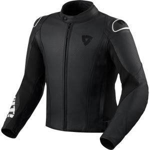 Revit Quadratic Motorradlederjacke schwarz-weiß