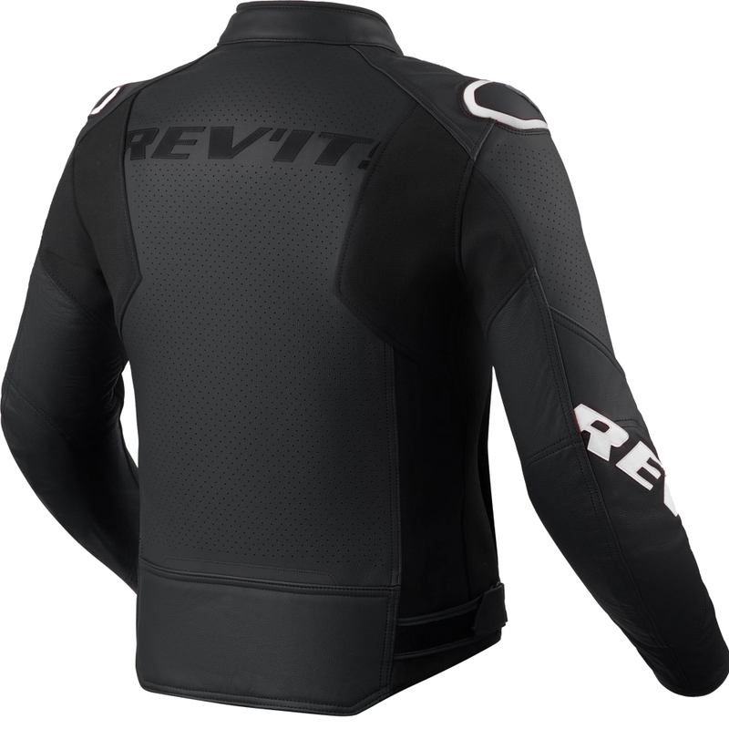 Revit Quadratic Motorradlederjacke schwarz-weiß