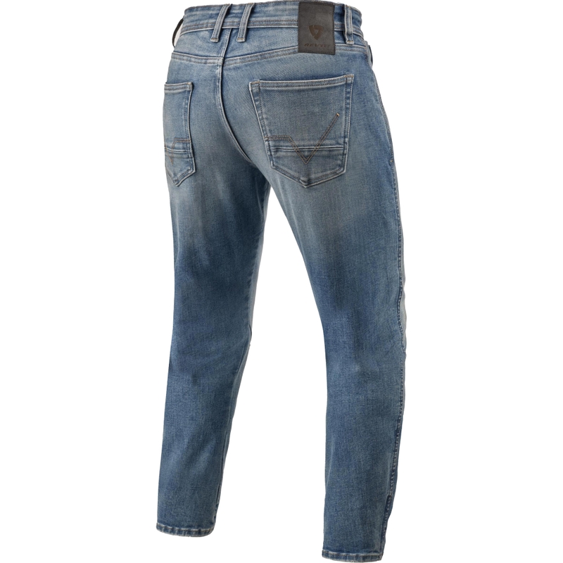 Revit Detroit 3 Tapered Motorcycle Jeans Mid Blue Vintage