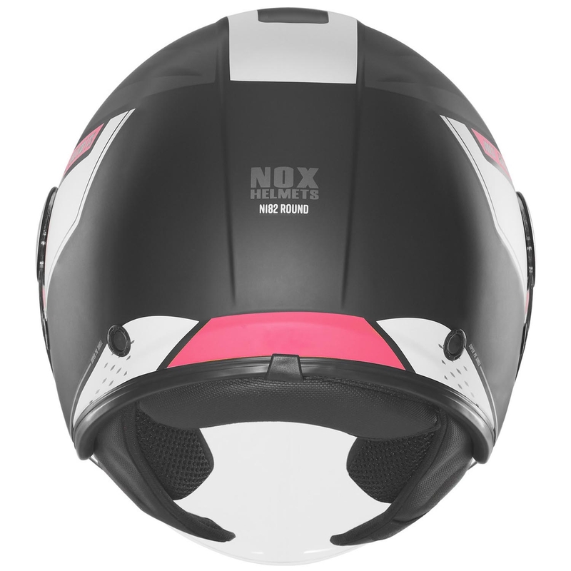 Offener Motorradhelm NOX N182 Rund matt schwarz-rosa