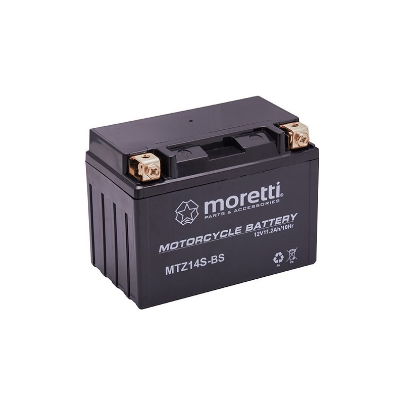 Konventionelle Motorradbatterie Moretti MTZ14-BS, 12V 11Ah