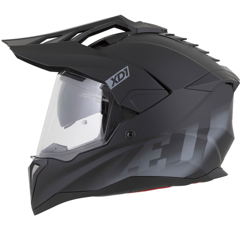 Enduro-Motorradhelm ZED XD1, matt schwarz-dunkelgrau