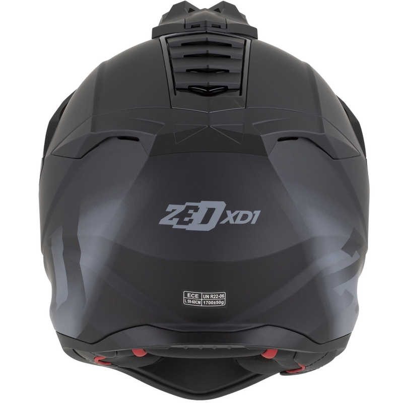 Enduro-Motorradhelm ZED XD1, matt schwarz-dunkelgrau