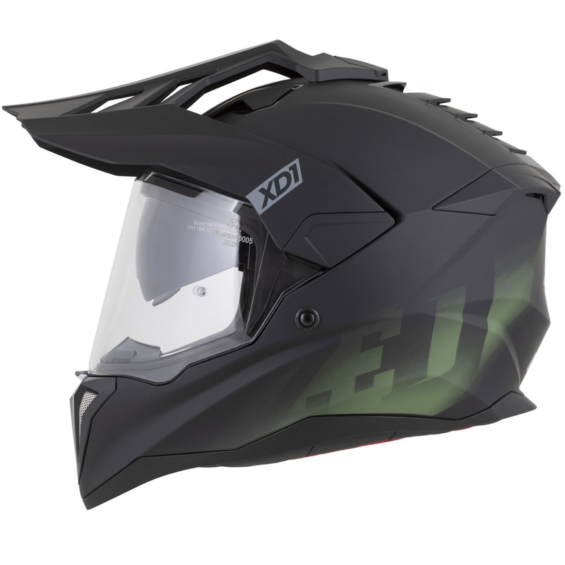 Enduro-Motorradhelm ZED XD1, matt schwarz-dunkelgrün