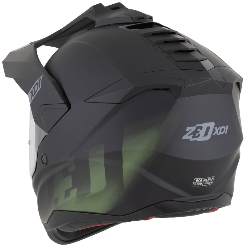Enduro-Motorradhelm ZED XD1, matt schwarz-dunkelgrün