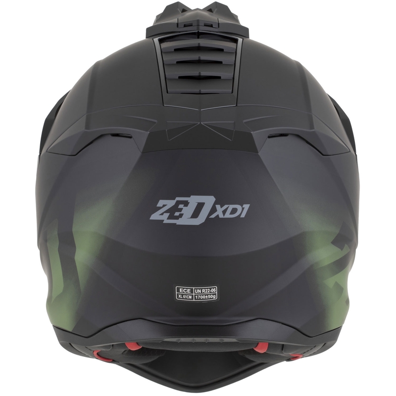 Enduro-Motorradhelm ZED XD1, matt schwarz-dunkelgrün