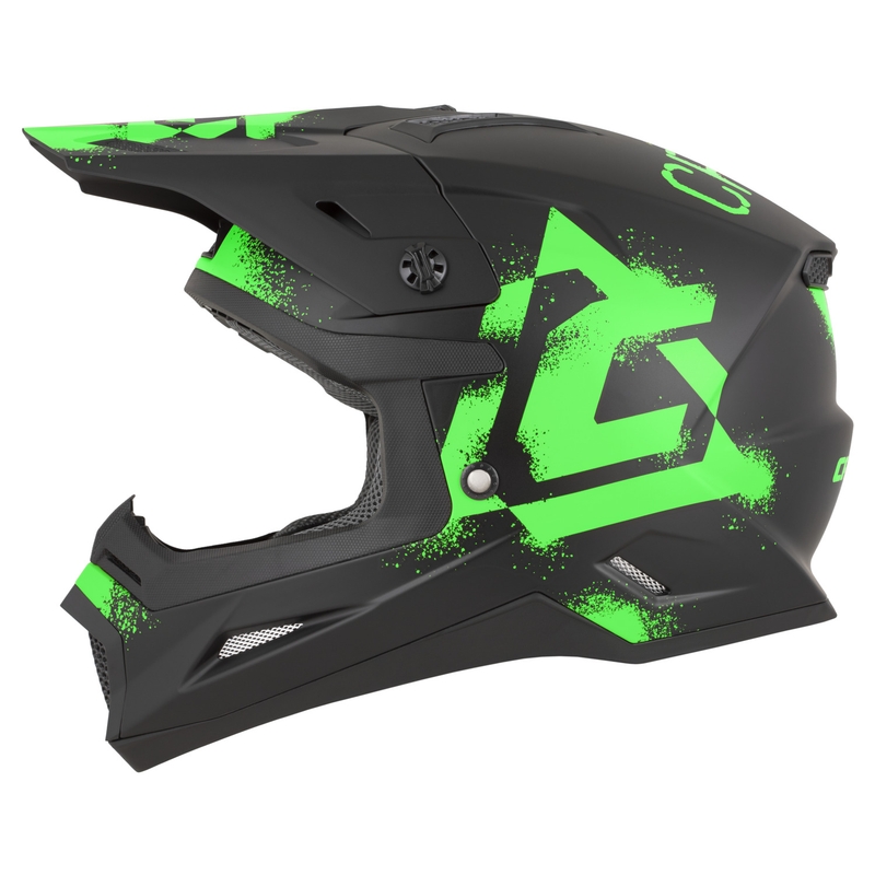 Cassida Cross Cup 2 Crew Motocross-Helm, matt schwarz-fluoreszierend grün