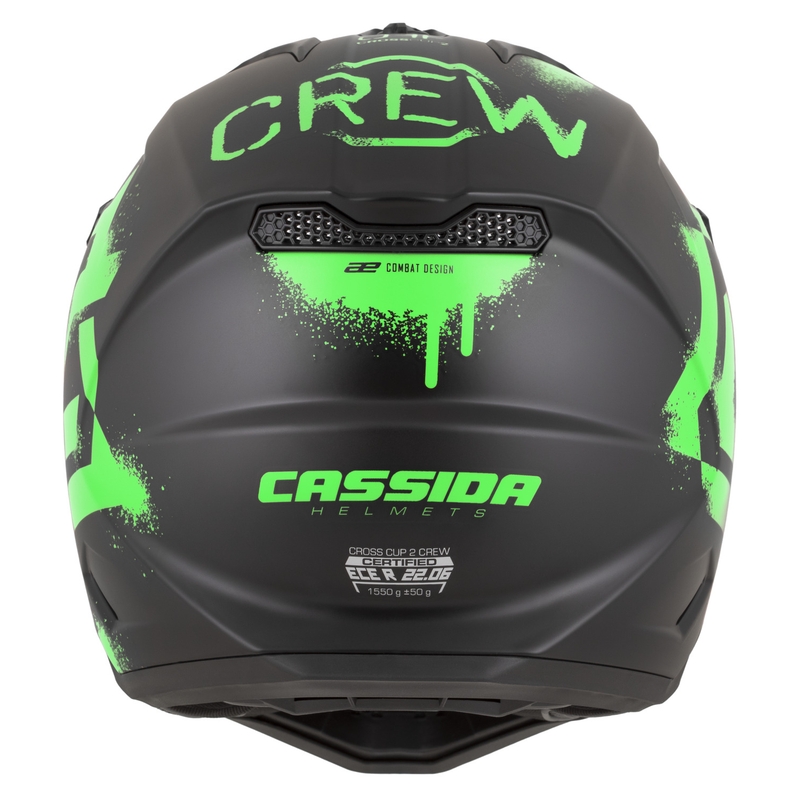 Cassida Cross Cup 2 Crew Motocross-Helm, matt schwarz-fluoreszierend grün