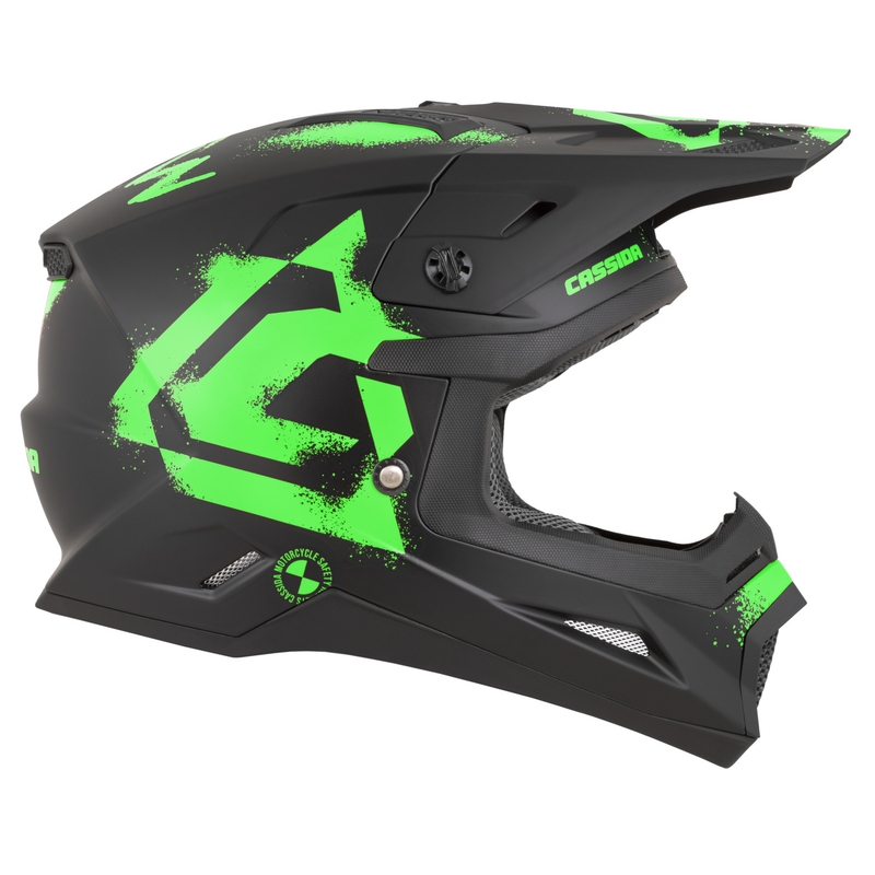 Cassida Cross Cup 2 Crew Motocross-Helm, matt schwarz-fluoreszierend grün