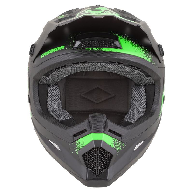 Cassida Cross Cup 2 Crew Motocross-Helm, matt schwarz-fluoreszierend grün