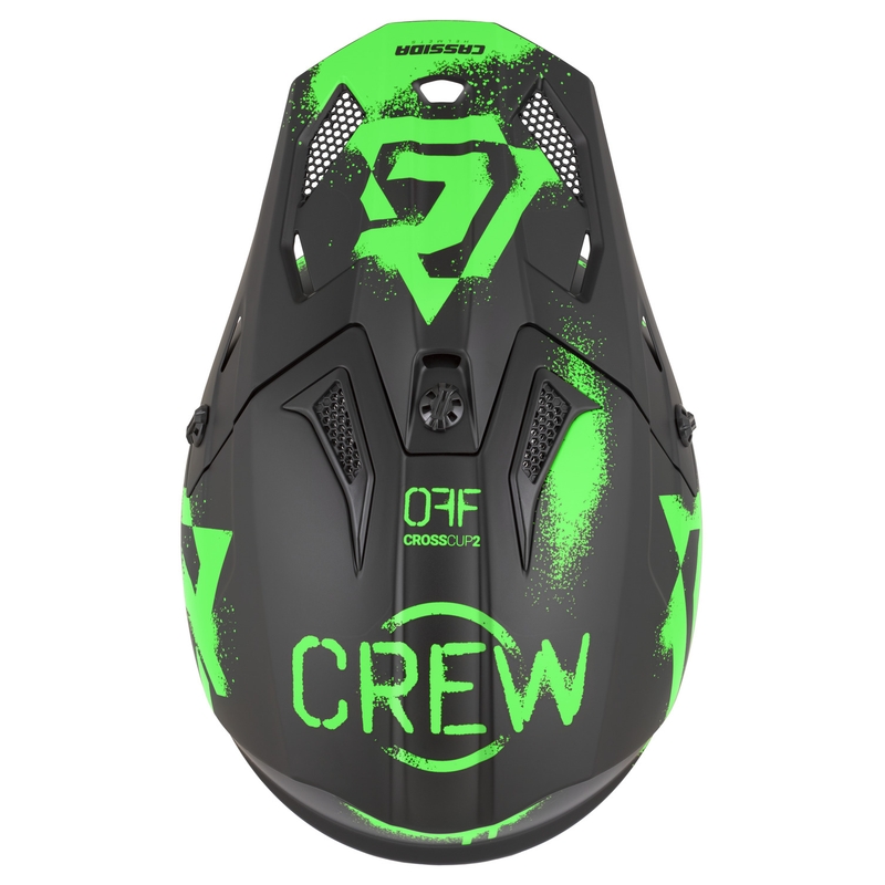 Cassida Cross Cup 2 Crew Motocross-Helm, matt schwarz-fluoreszierend grün