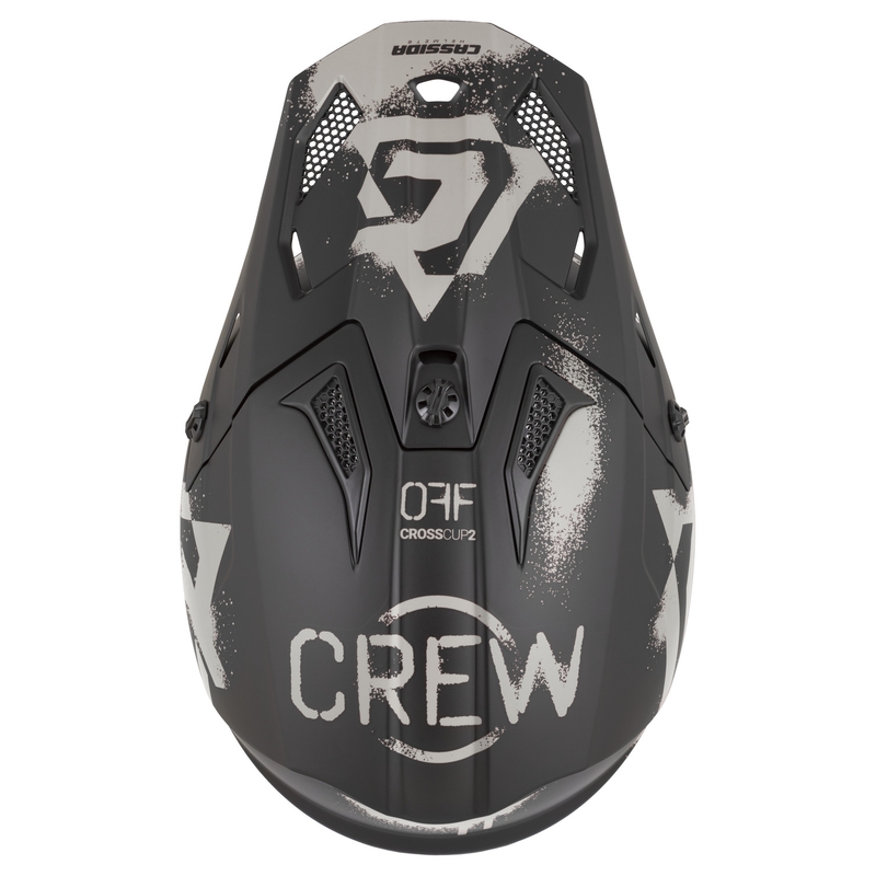 Cassida Cross Cup 2 Crew Motorrad-Motocrosshelm, matt schwarz-sand