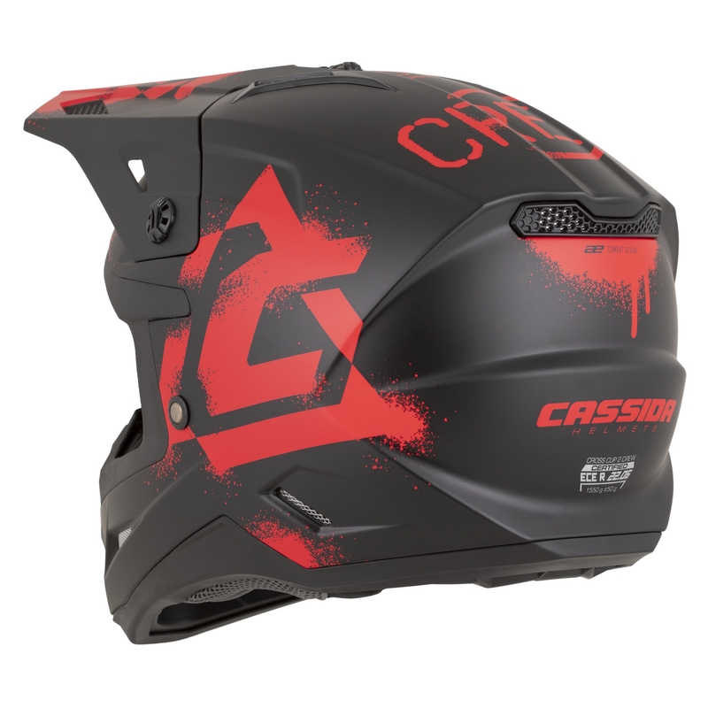 Cassida Cross Cup 2 Crew Motorrad-Motocrosshelm, matt schwarz-rot