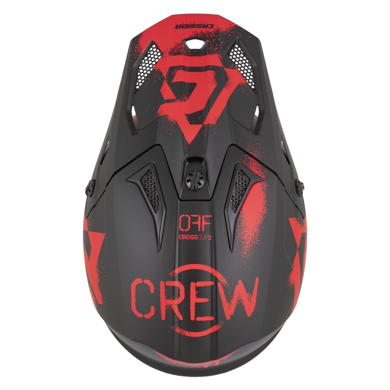 Cassida Cross Cup 2 Crew Motorrad-Motocrosshelm, matt schwarz-rot