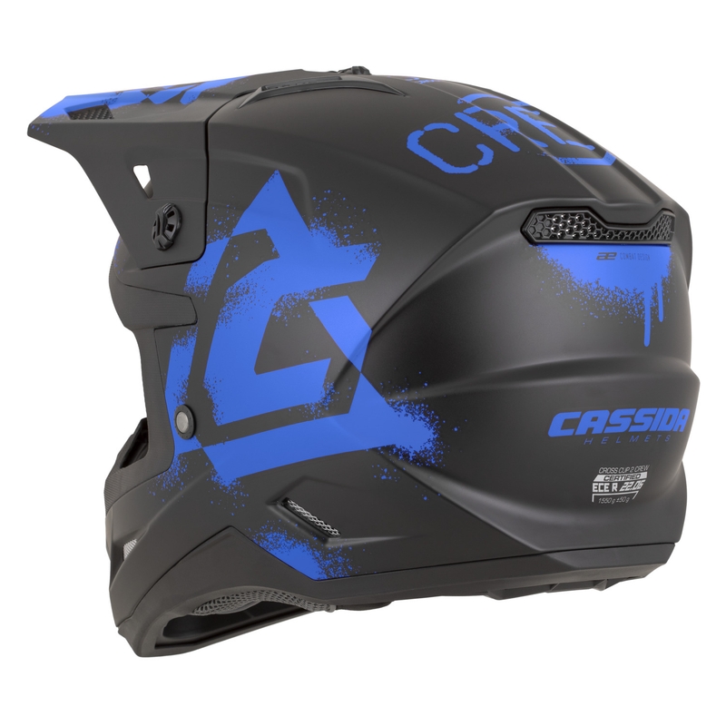 Cassida Cross Cup 2 Crew Motorrad-Motocrosshelm, matt schwarz-blau