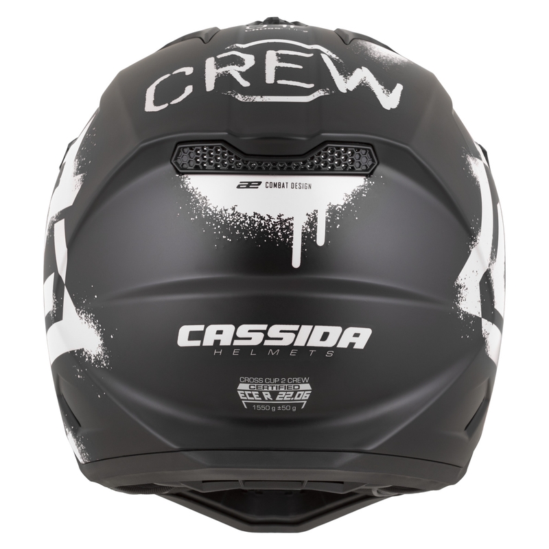 Cassida Cross Cup 2 Crew Motorrad-Motocrosshelm, matt schwarz-weiß