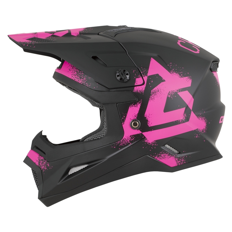 Kinder-Motocrosshelm Cassida Cross Cup 2 Crew Junior, matt schwarz-fluoreszierend pink