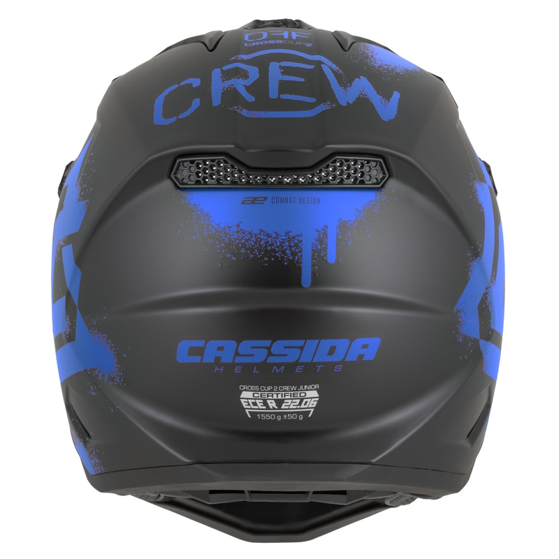 Kinder-Motocrosshelm Cassida Cross Cup 2 Crew Junior, matt schwarz-blau