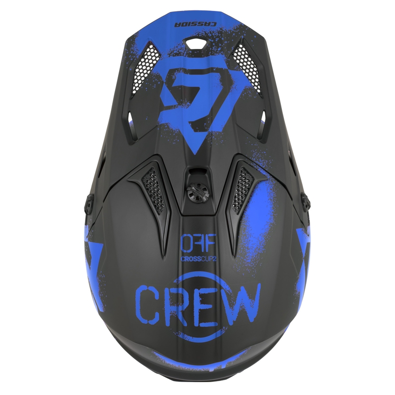 Kinder-Motocrosshelm Cassida Cross Cup 2 Crew Junior, matt schwarz-blau
