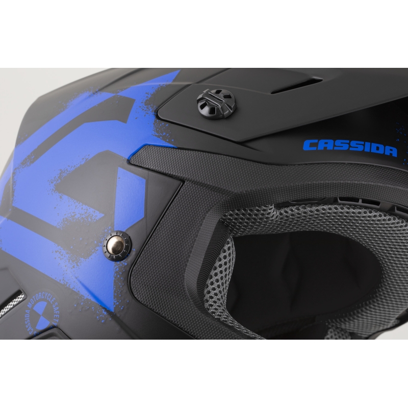Kinder-Motocrosshelm Cassida Cross Cup 2 Crew Junior, matt schwarz-blau