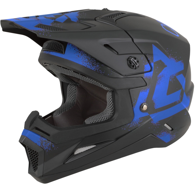 Kinder-Motocrosshelm Cassida Cross Cup 2 Crew Junior, matt schwarz-blau