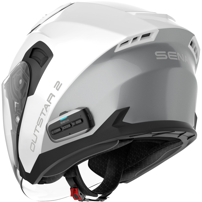 SENA Outstar 2 offener Motorradhelm mit Headset, glänzend weiß
