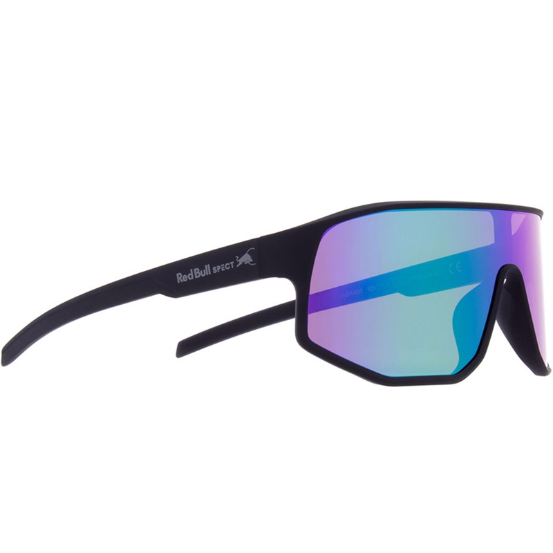 Red Bull Spect Dash Sonnenbrille, schwarz mit grün-violetten Gläsern