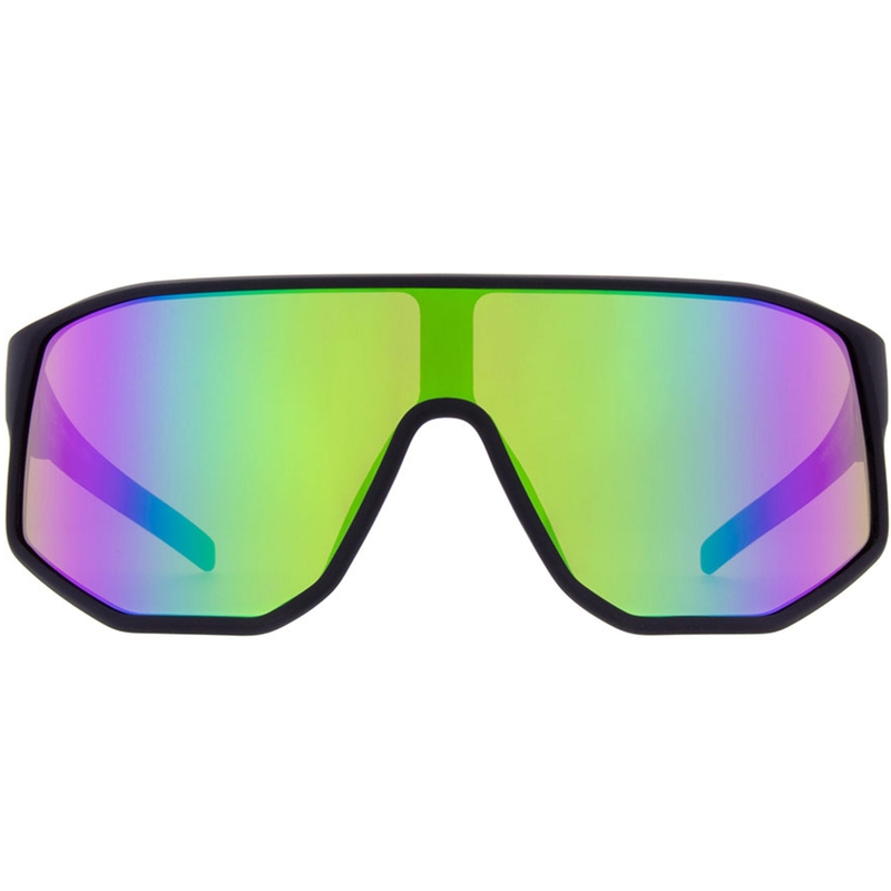 Red Bull Spect Dash Sonnenbrille, schwarz mit grün-violetten Gläsern