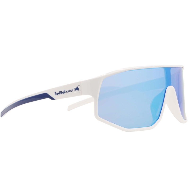Red Bull Spect Dash Sonnenbrille, weiß mit blauen Gläsern