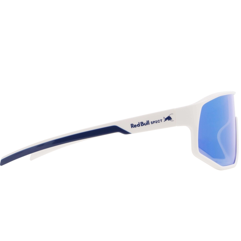 Red Bull Spect Dash Sonnenbrille, weiß mit blauen Gläsern