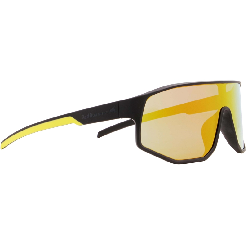 Red Bull Spect Dash Sonnenbrille, schwarz mit blau-gelben Gläsern
