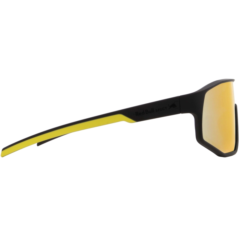 Red Bull Spect Dash Sonnenbrille, schwarz mit blau-gelben Gläsern