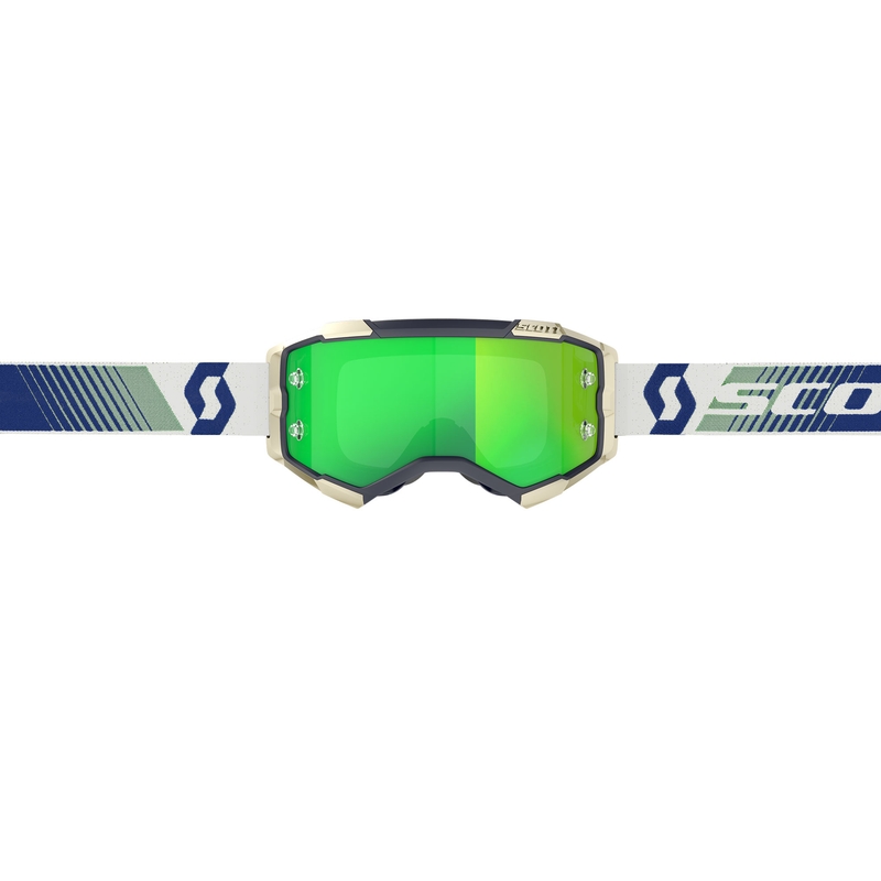 SCOTT Fury CH blaugrüne Motocross-Brille mit grünem verspiegeltem Plexiglas
