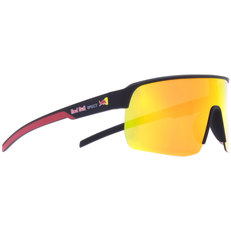 Red Bull Spect Dakota Sonnenbrille, schwarz mit orangefarbenen Gläsern
