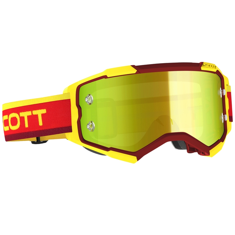 SCOTT Fury CH rot-gelbe Motocross-Brille mit gelbem verspiegeltem Plexiglas
