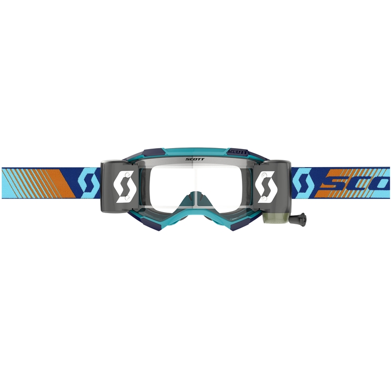 SCOTT Fury WFS Motocross-Brille, blau-orange mit klarem Plexiglas