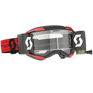 SCOTT Fury WFS Motocross-Brille, dunkelrot mit klarem Plexiglas