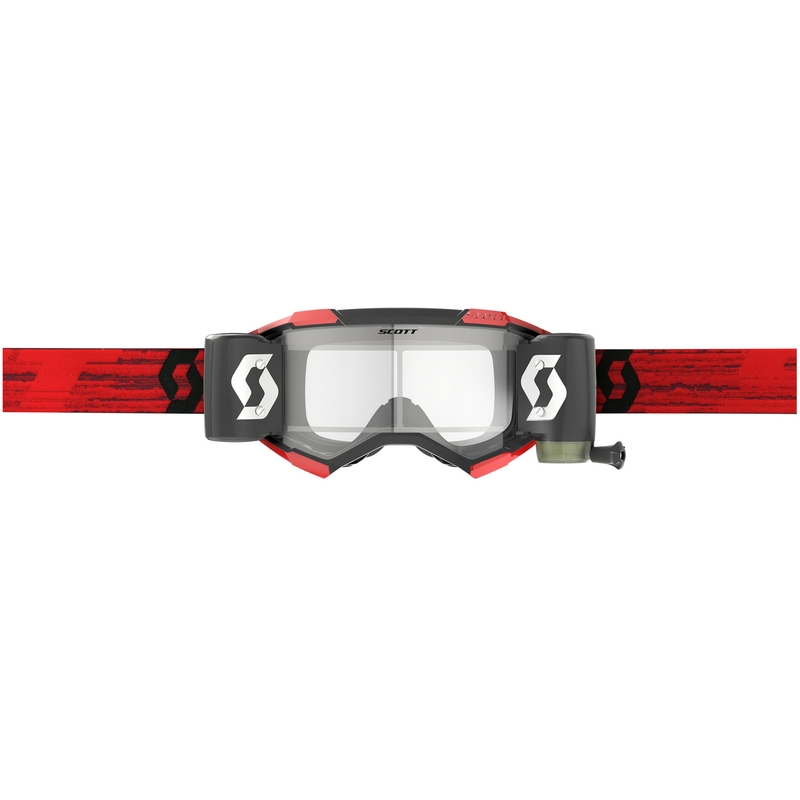 SCOTT Fury WFS Motocross-Brille, dunkelrot mit klarem Plexiglas