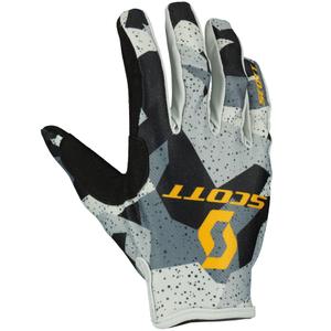 SCOTT 350 FURY EVO Motocross-Handschuhe, Camouflage-Grau-Gelb