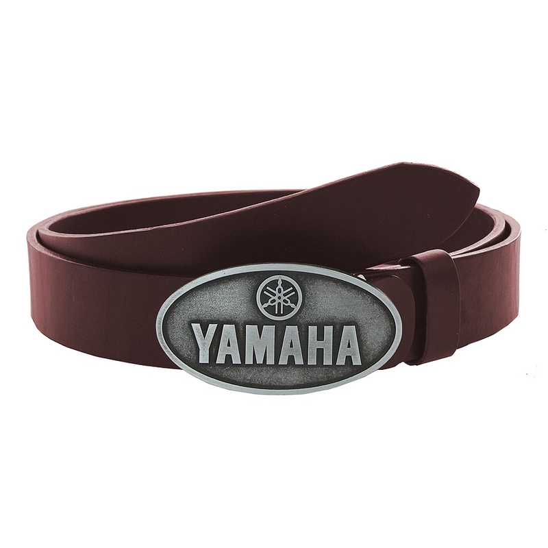 Motorradgürtel aus Leder mit Schnalle Yamaha braun