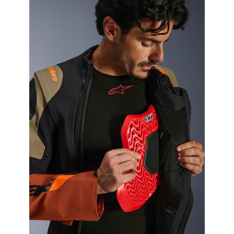 Alpinestars Halo PRO Drystar XF Motorradjacke, hellbraun-dunkelorange-schwarz