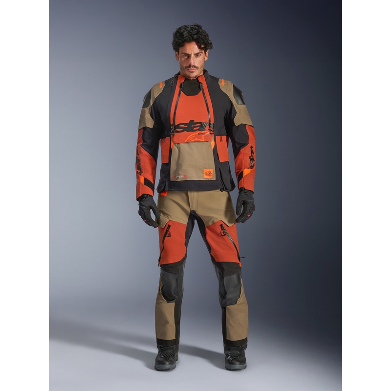 Alpinestars Halo PRO Drystar XF Motorradjacke, hellbraun-dunkelorange-schwarz