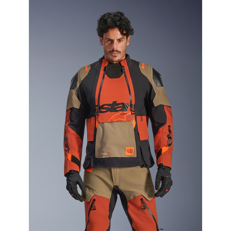 Alpinestars Halo PRO Drystar XF Motorradjacke, hellbraun-dunkelorange-schwarz