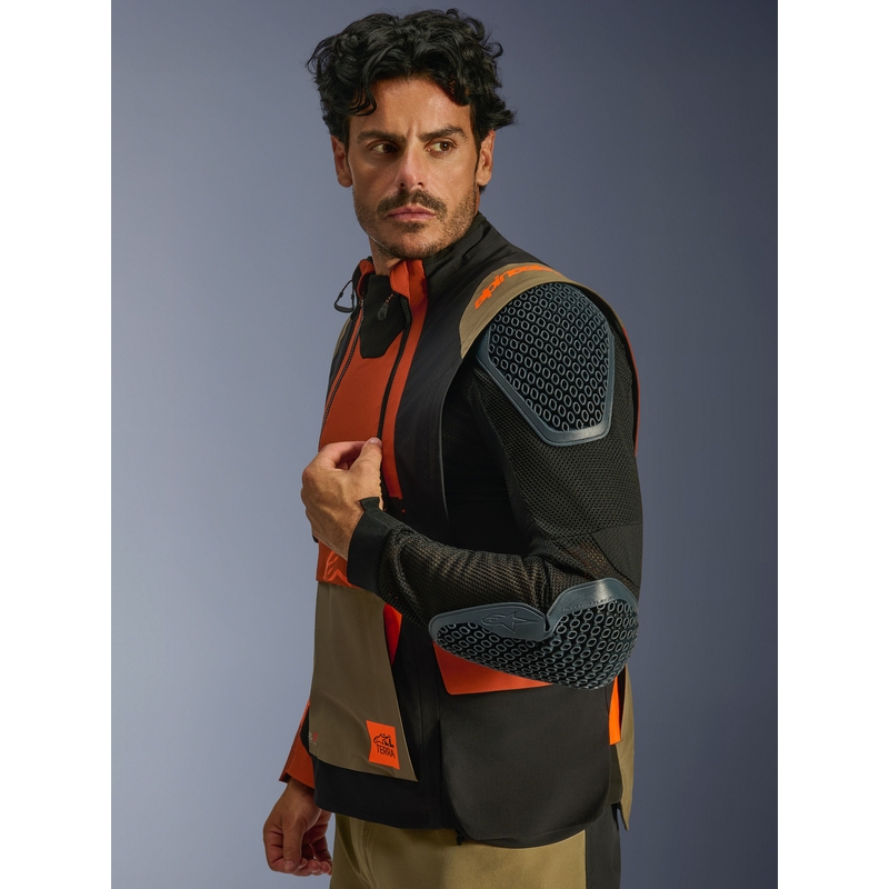 Alpinestars Halo PRO Drystar XF Motorradjacke, hellbraun-dunkelorange-schwarz