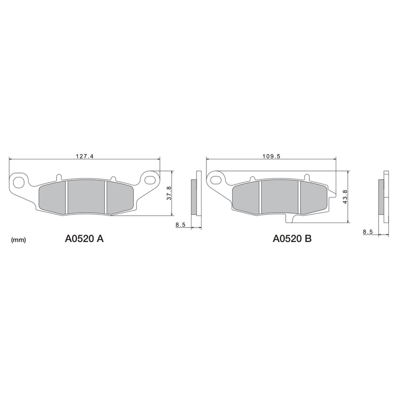 Bremsbeläge NISSIN halbmetallische Mischung M501-401 2 Stück.