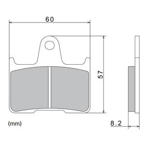 NISSIN Bremsbeläge, halbmetallische Mischung, 60x57x8,2 mm, 2 Stück