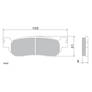 NISSIN Bremsbeläge, halbmetallische Mischung, 100 x 31 x 9 mm, 2 Stück