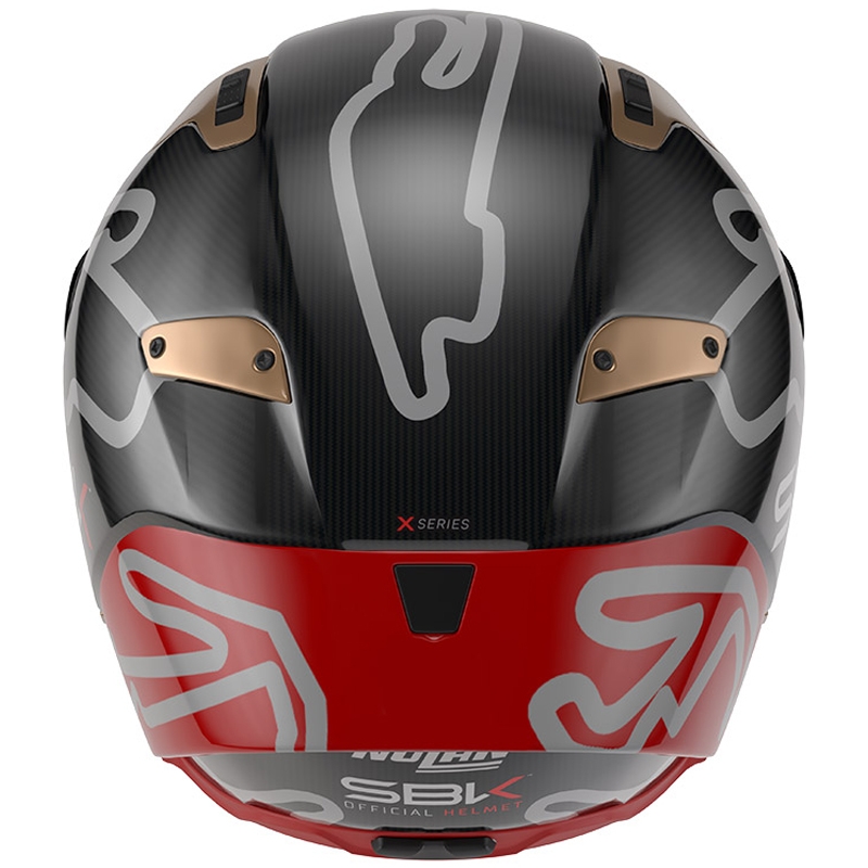 Nolan X-804 RS Ultra Carbon SBK Integralhelm, glänzend Schwarz-Rot-Gold