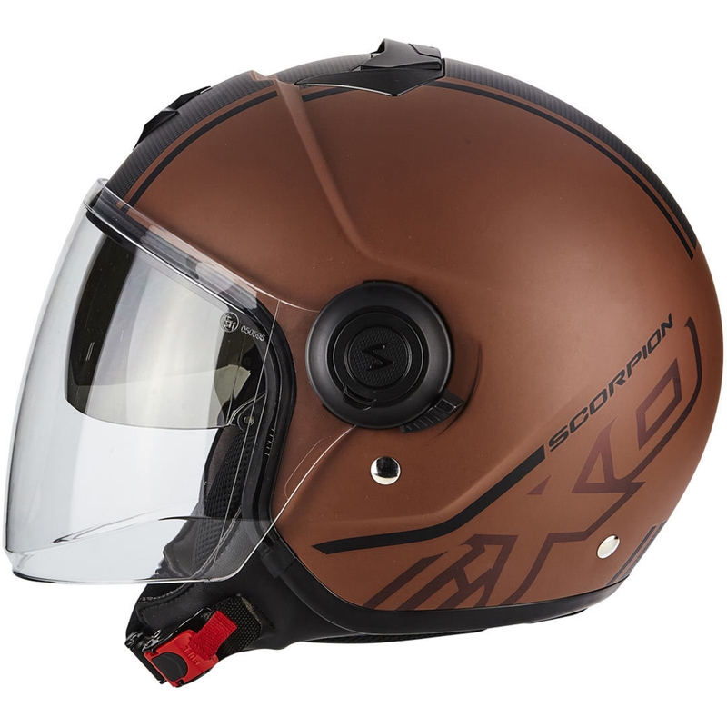 Offener Motorradhelm Scorpion EXO-CITY Avenue braun-schwarz