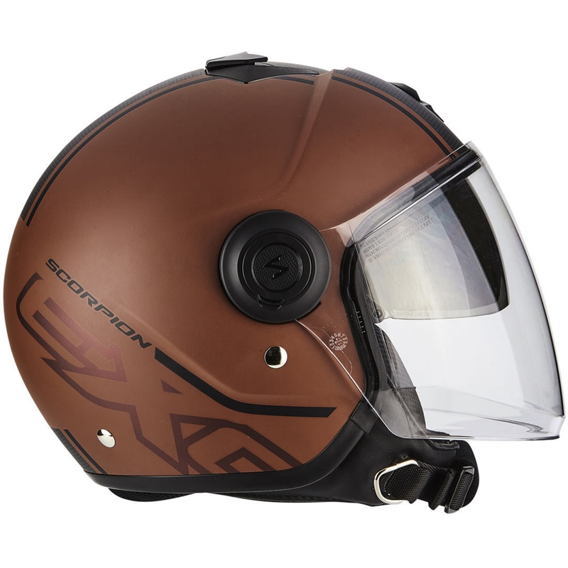 Offener Motorradhelm Scorpion EXO-CITY Avenue braun-schwarz